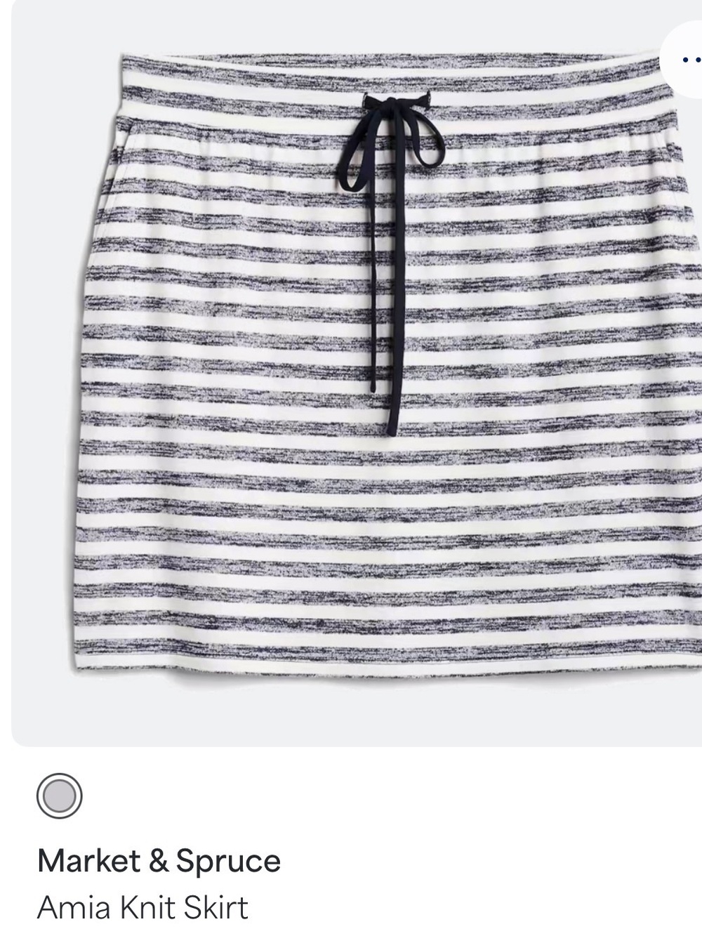 Market & Spruce Striped Drawstring Mini Skirt in White and Black